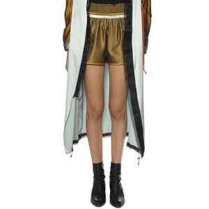 QUETSCHE Women's Satin Boxer Shorts Women GOLD Pants